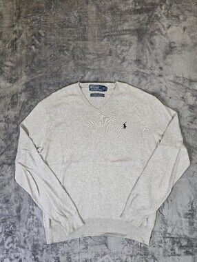 Polo Ralph Lauren Prima Cotton V Neck Light Sweater Size